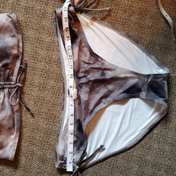 Old Navy Grey Tie Dye Bandeau Bikini Set XL - Picture 9 of 14